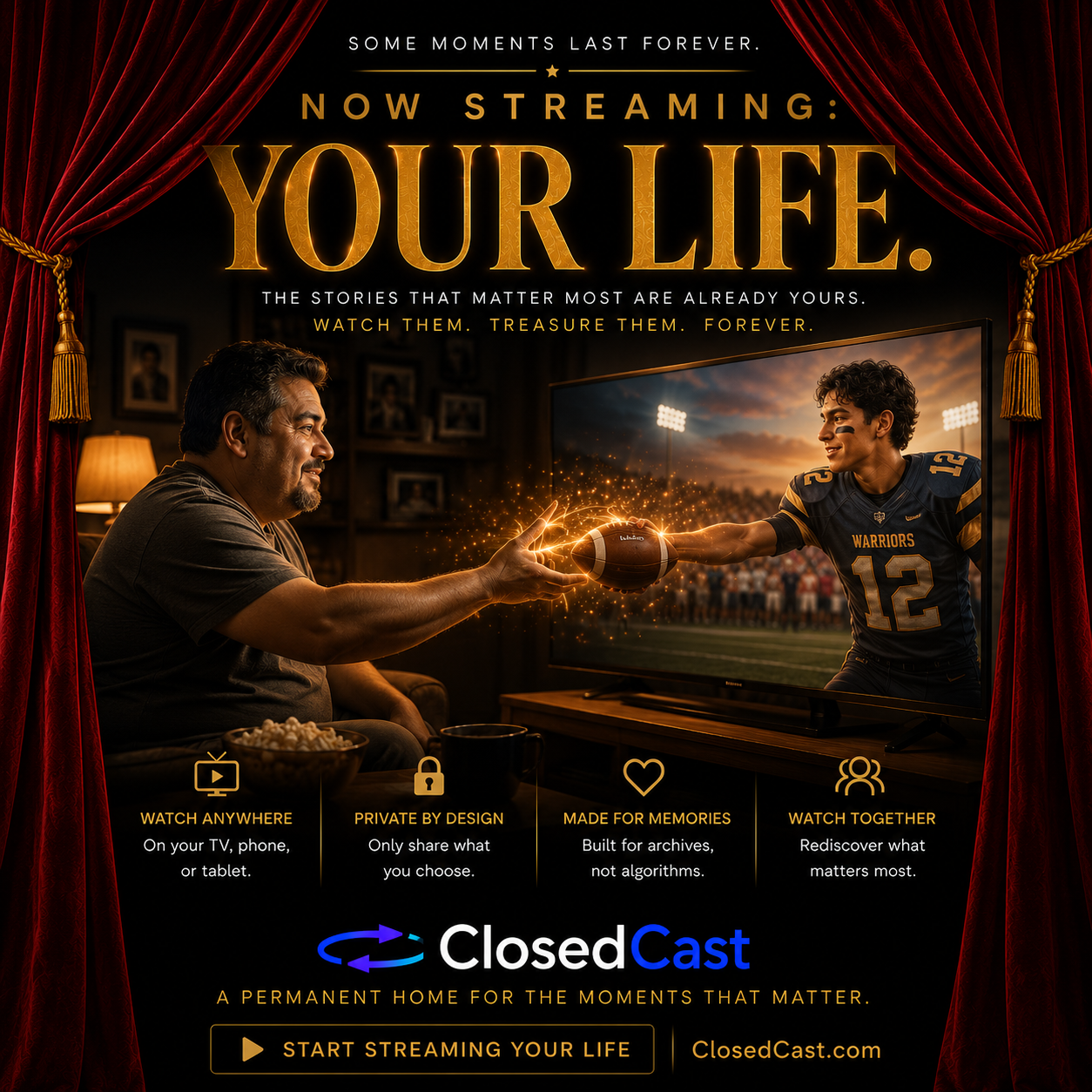 ClosedCast private coaching and team video archive on Roku